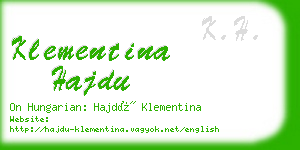 klementina hajdu business card